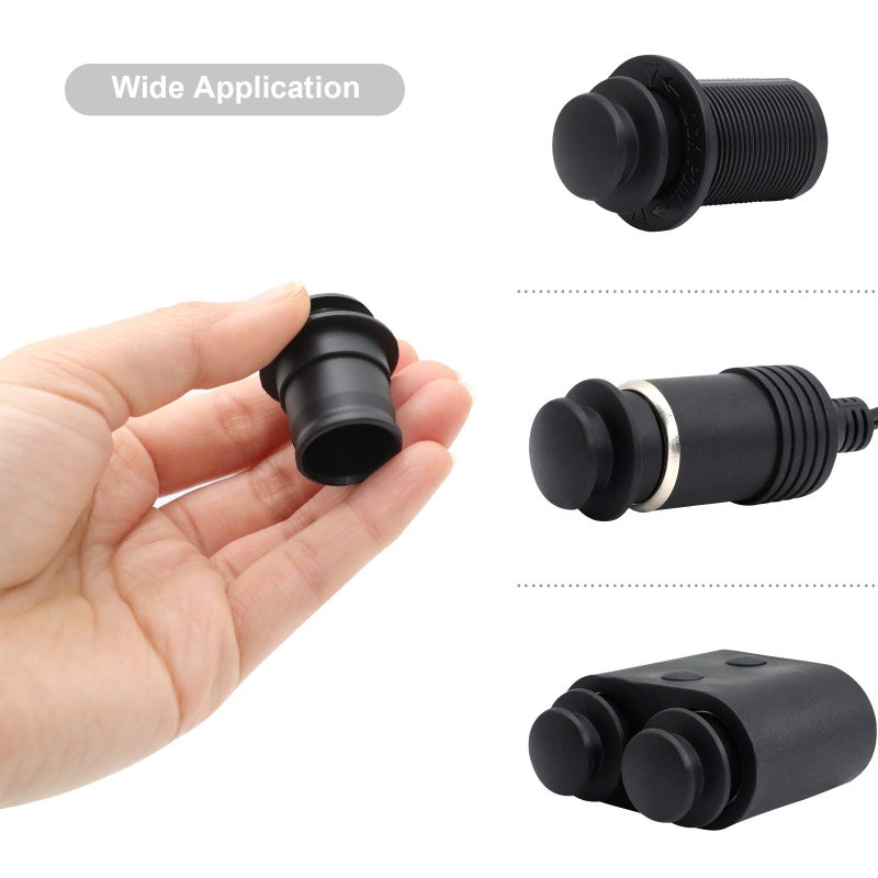 ZHSMS Universal Cigarette Lighter Cover Cap Waterproof Dustproof Cover for Auto Car Cigarette Lighter Socket Plug Cover Dust Cap Car Accessory (2 Pack,Black) - Image 3